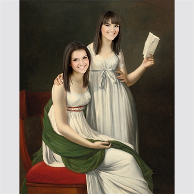 Personalized Masterpiece Two Young Women from Photos,by myDaVinci - myDaVinci